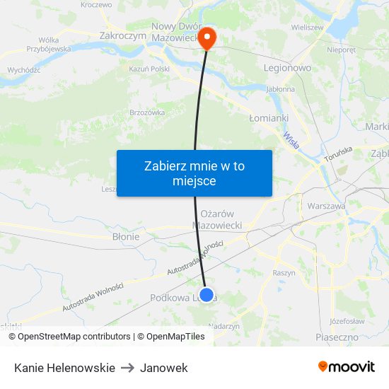 Kanie Helenowskie to Janowek map