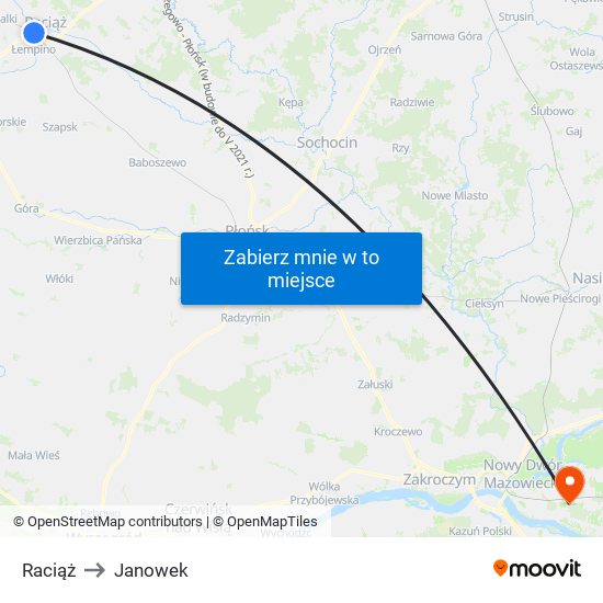 Raciąż to Janowek map