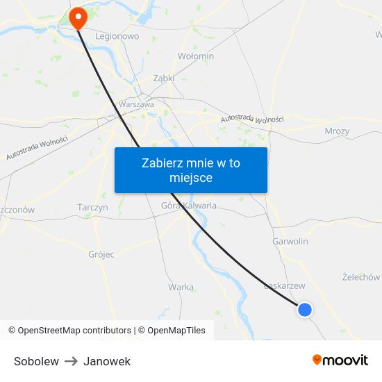 Sobolew to Janowek map