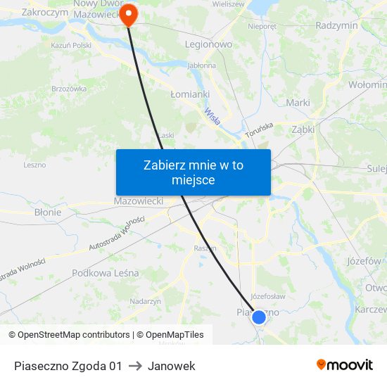 Piaseczno Zgoda 01 to Janowek map