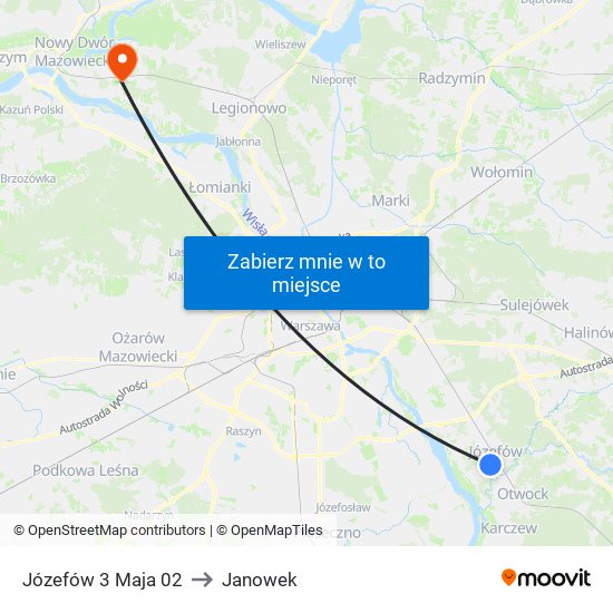 Józefów 3 Maja 02 to Janowek map