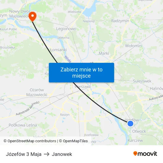 Józefów 3 Maja to Janowek map