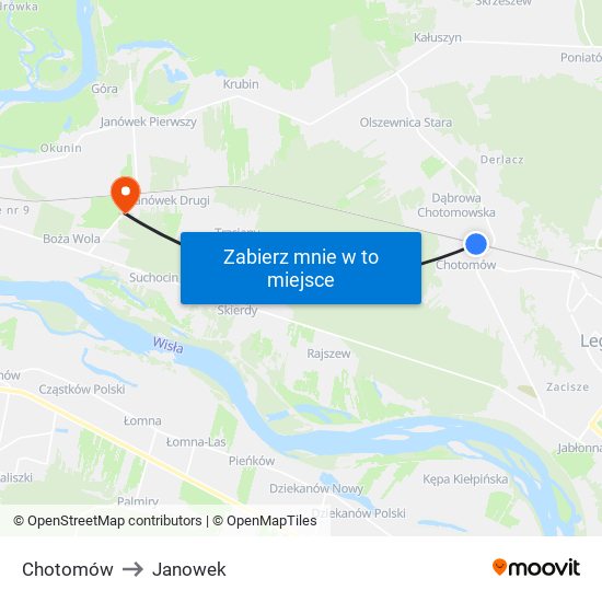 Chotomów to Janowek map