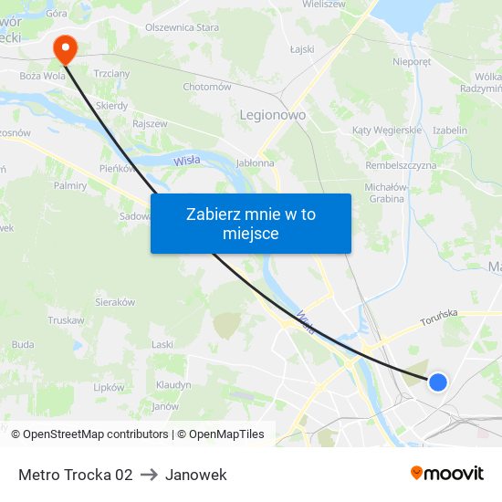 Metro Trocka 02 to Janowek map