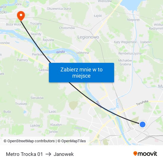 Metro Trocka 01 to Janowek map