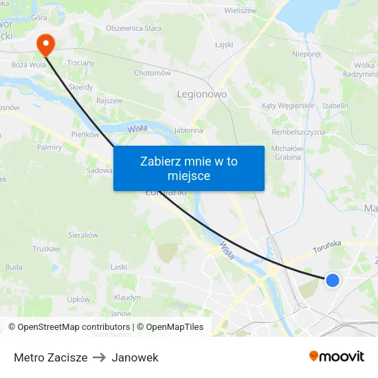 Metro Zacisze to Janowek map