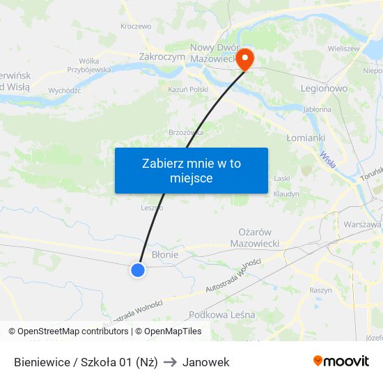 Bieniewice / Szkoła 01 (Nż) to Janowek map