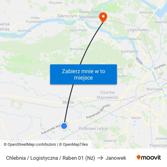 Chlebnia / Logistyczna / Raben 01 (Nż) to Janowek map