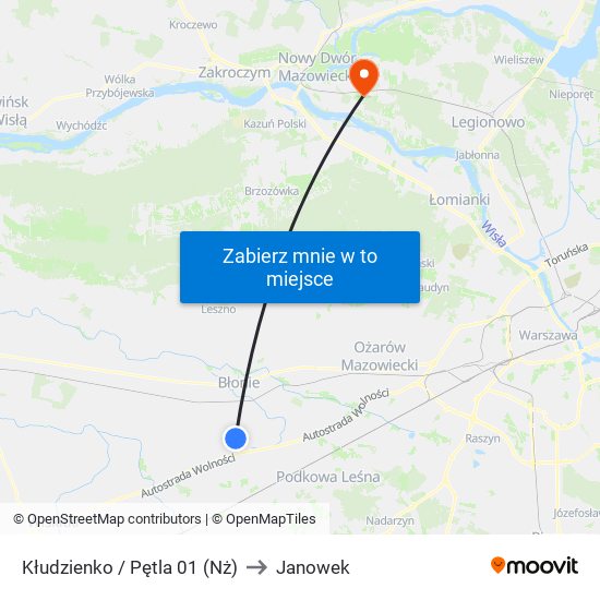 Kłudzienko / Pętla to Janowek map