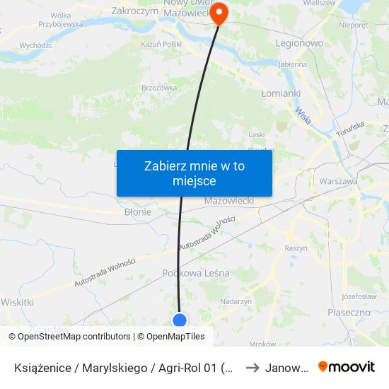 Książenice / Marylskiego / Agri-Rol (Nż) to Janowek map