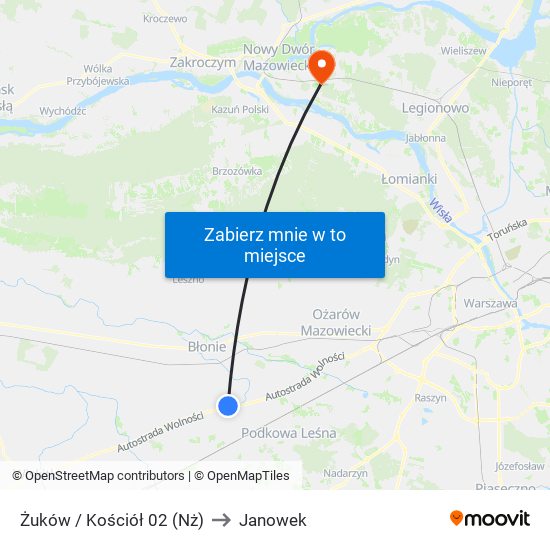 Żuków / Kościół 02 (Nż) to Janowek map