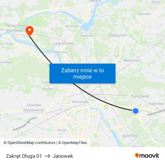 Zakręt Długa 01 to Janowek map