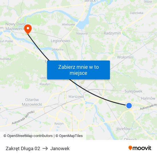 Zakręt Długa 02 to Janowek map