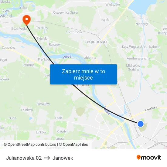 Julianowska to Janowek map