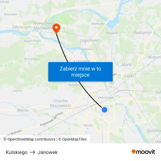 Kulskiego to Janowek map