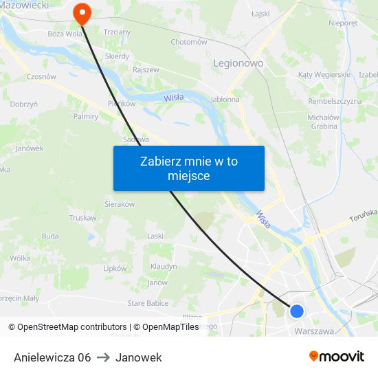 Anielewicza 06 to Janowek map