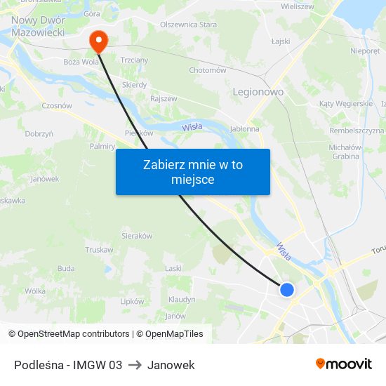 Podleśna - IMGW 03 to Janowek map