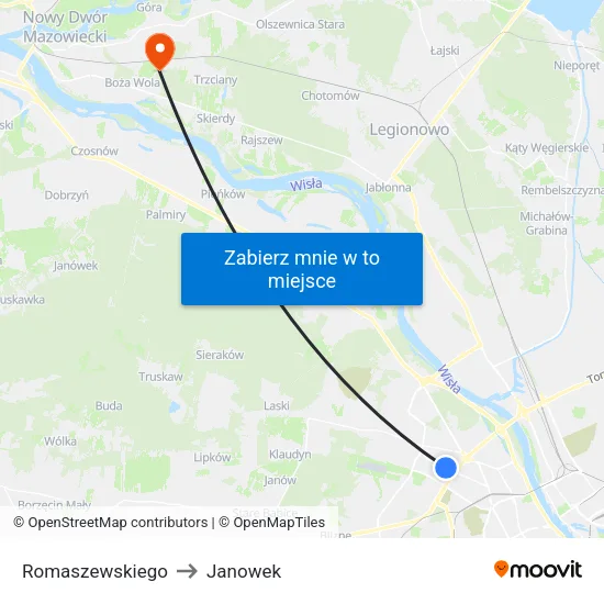 Romaszewskiego to Janowek map