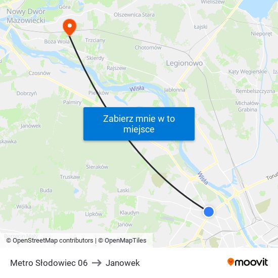 Metro Słodowiec 06 to Janowek map