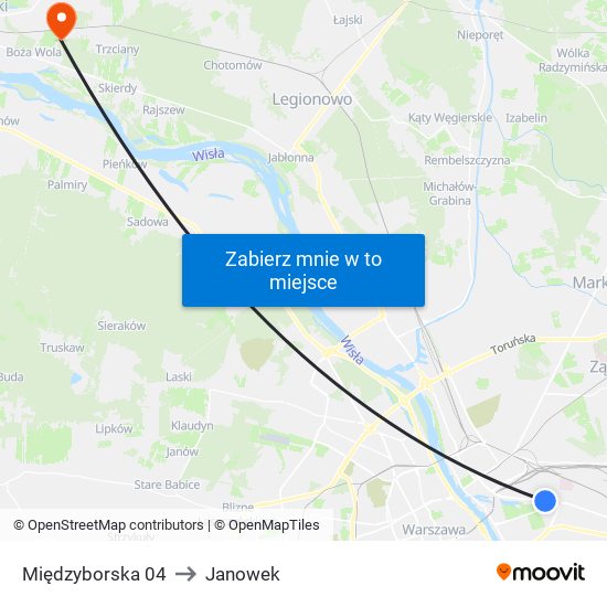 Międzyborska 04 to Janowek map