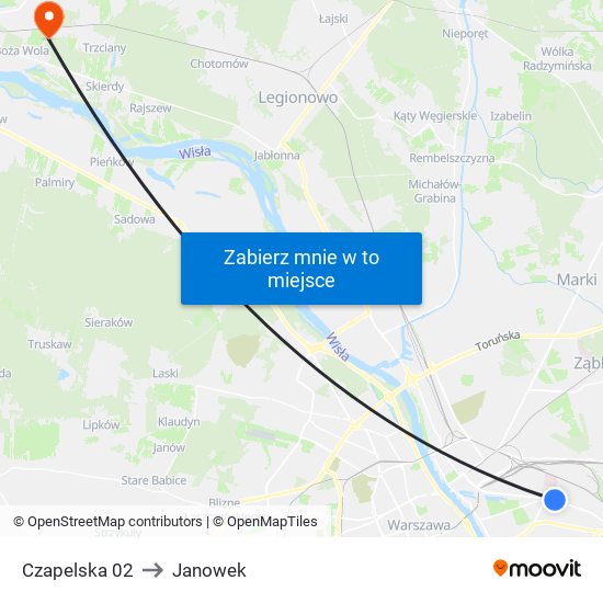 Czapelska 02 to Janowek map