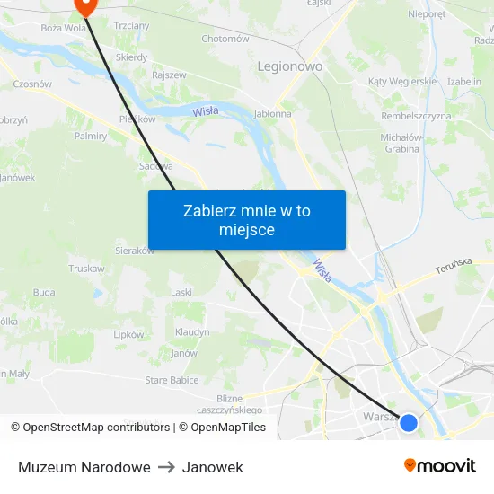 Muzeum Narodowe to Janowek map