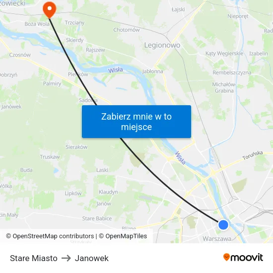 Stare Miasto to Janowek map