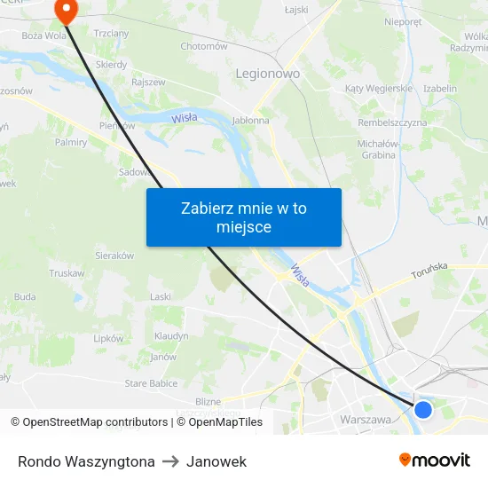 Rondo Waszyngtona to Janowek map