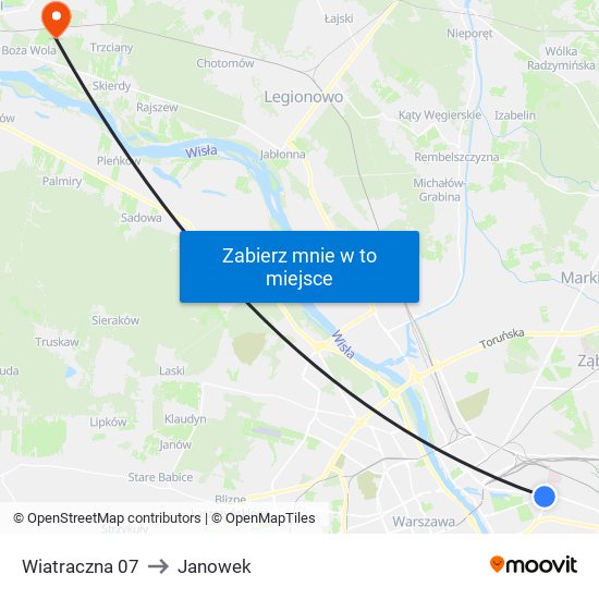 Wiatraczna 07 to Janowek map