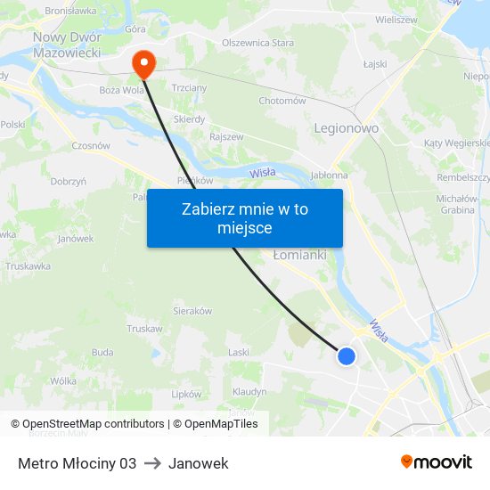 Metro Młociny 03 to Janowek map