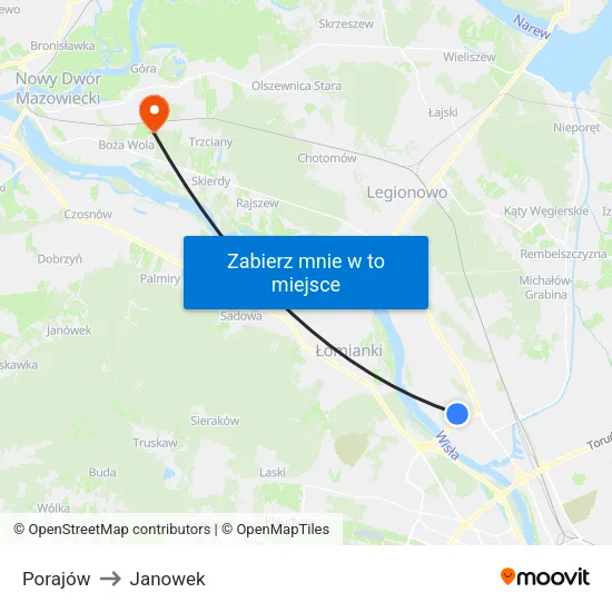 Porajów to Janowek map