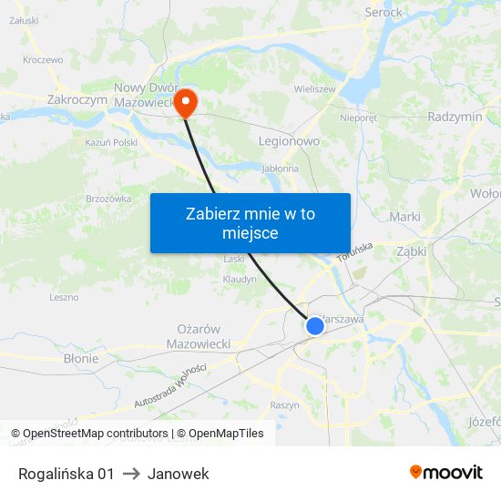 Rogalińska 01 to Janowek map