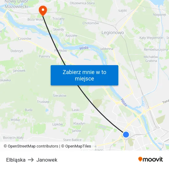 Elbląska to Janowek map