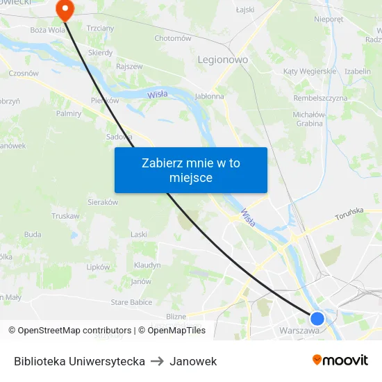 Biblioteka Uniwersytecka to Janowek map