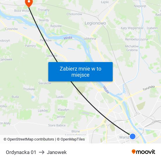 Ordynacka 01 to Janowek map
