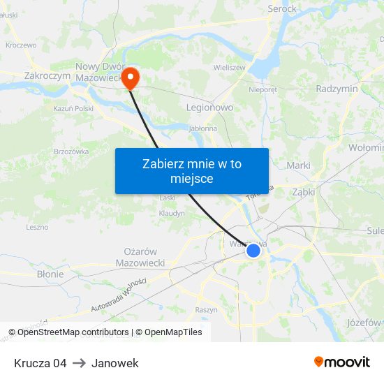 Krucza 04 to Janowek map