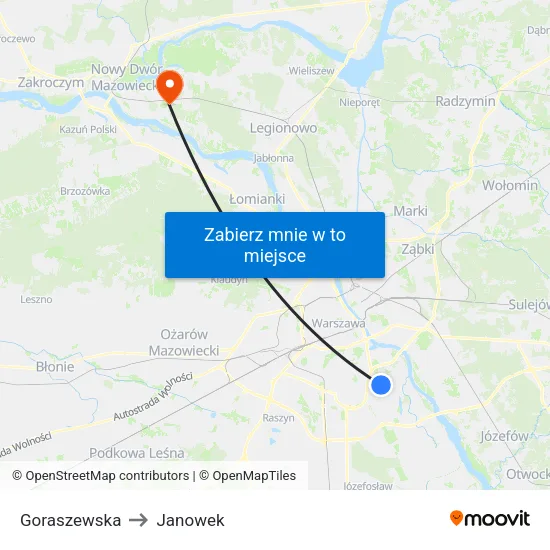 Goraszewska to Janowek map