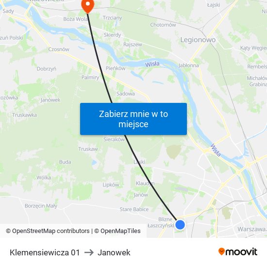 Klemensiewicza 01 to Janowek map