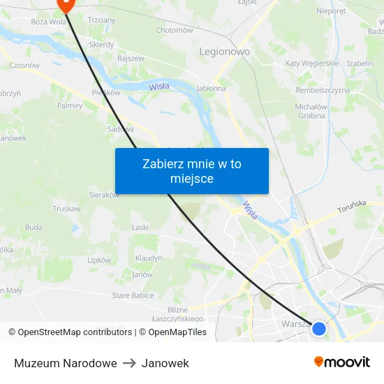 Muzeum Narodowe to Janowek map