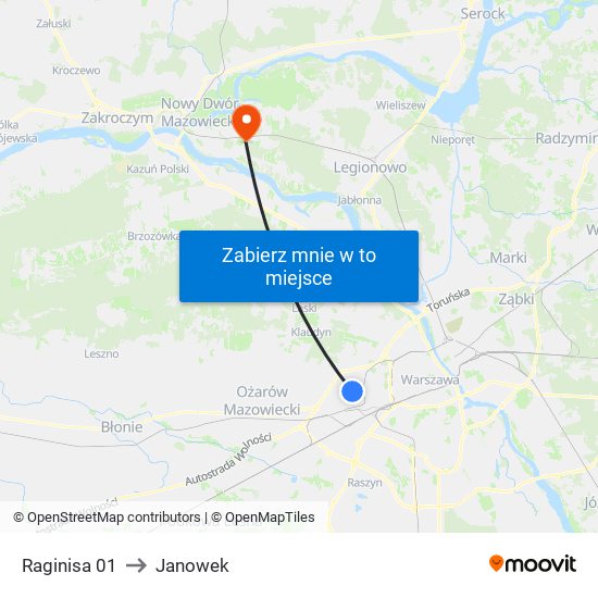 Raginisa 01 to Janowek map