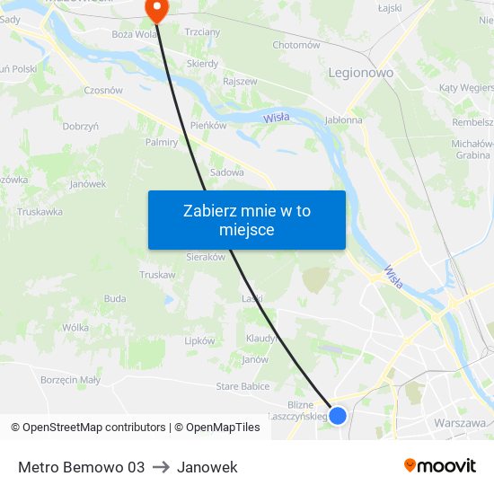 Metro Bemowo 03 to Janowek map