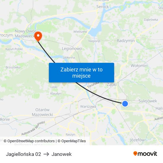 Jagiellońska 02 to Janowek map