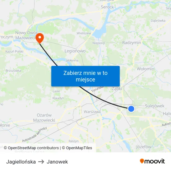 Jagiellońska to Janowek map