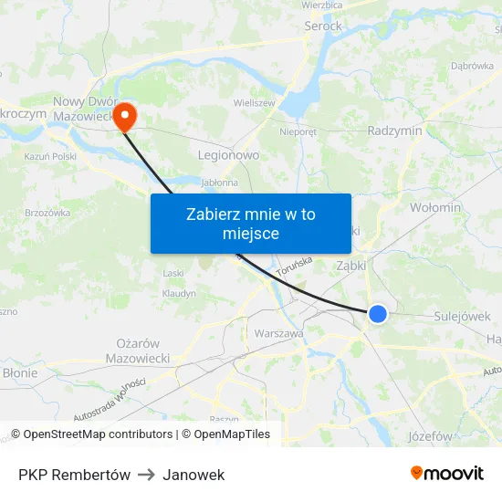 PKP Rembertów to Janowek map