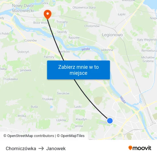 Chomiczówka to Janowek map