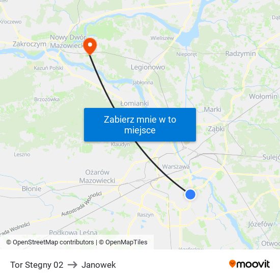 Tor Stegny 02 to Janowek map