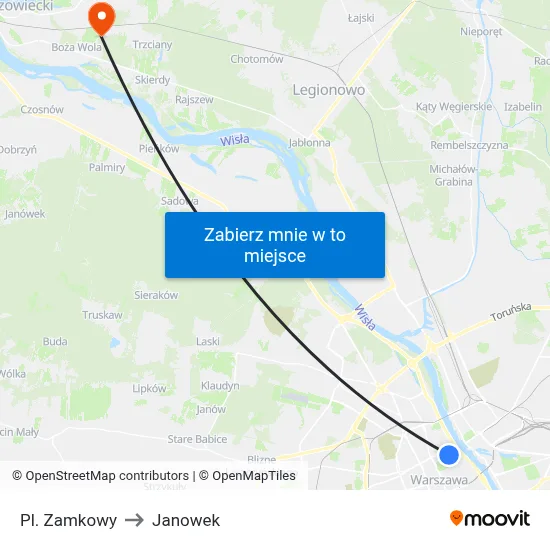 Pl. Zamkowy to Janowek map