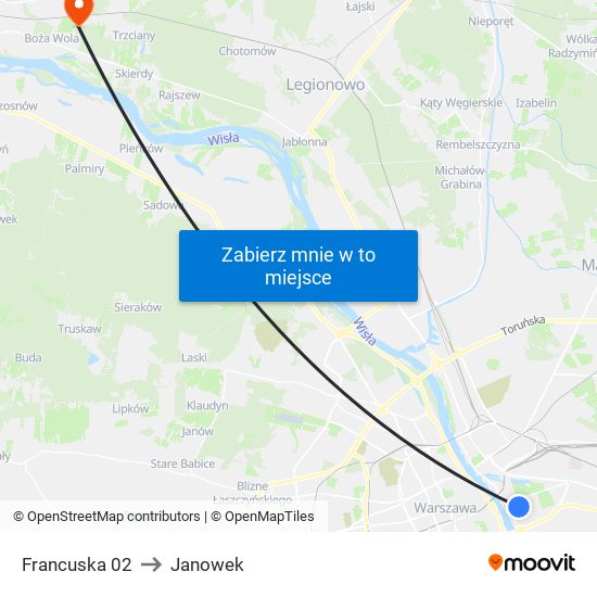 Francuska 02 to Janowek map