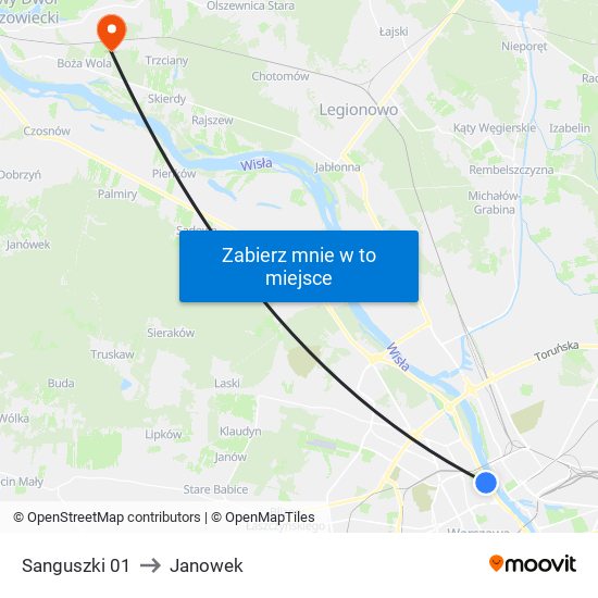 Sanguszki 01 to Janowek map