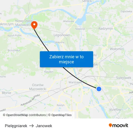 Pielęgniarek to Janowek map